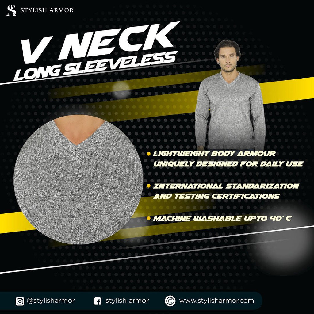 Stylish Armor V-Neck Sweatshirt, Pelindung Anda dari Aksi Kriminal